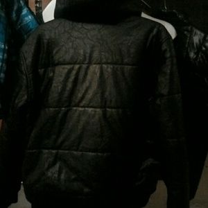 Coogi leather with hood Men's coat